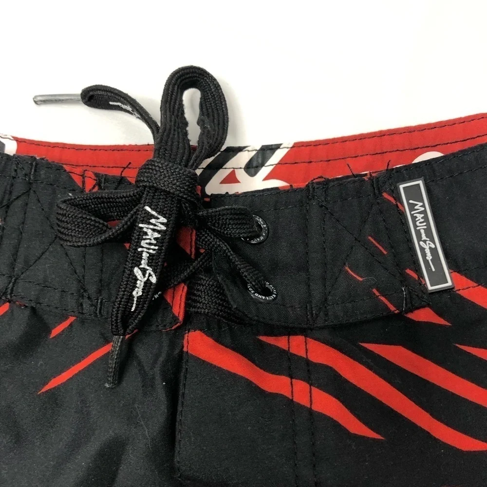 Maui & Sons black & orange swim board shorts, 32